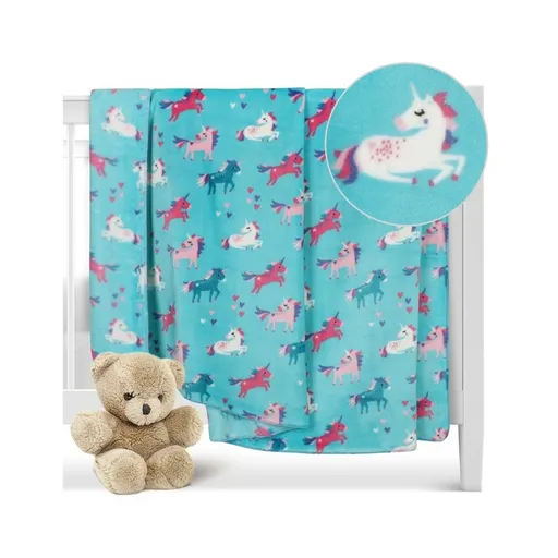 Bellatex Detská prikrývka Ella Jednorožectyrkysová, 100 x 150 cm