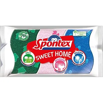 SPONTEX Sweet Home, viskózna hubka, 3 ks (9001378702979)