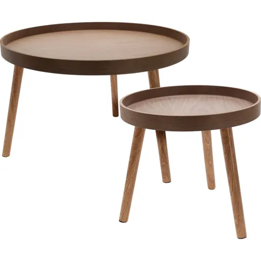 Súprava konferenčných stolíkov, tmavý orech, 2 ks