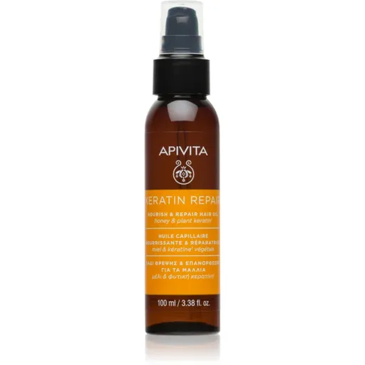 Apivita Keratin Repair Nourish Repair Hair Oil olej na vlasy pre suché a poškodené vlasy 100 ml