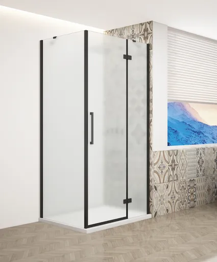 GELCO - TRINITY BLACK obdĺžnikový kút 1000x900 pravý, matné sklo, GT5610-90MR-B GT5610-90MR-B