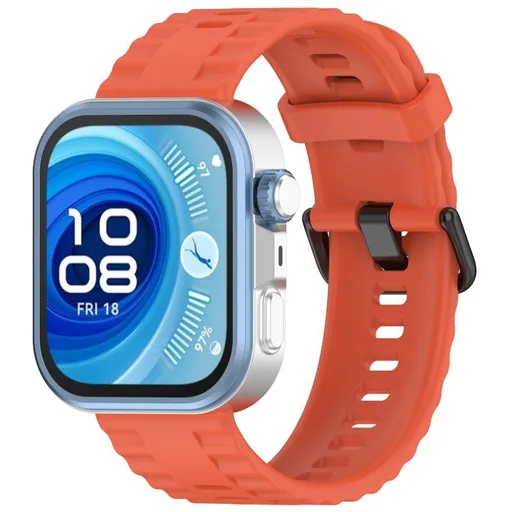 RIBBED Silikónový remienok pre Huawei Watch Fit 4 / Fit 4 Pro oranžový