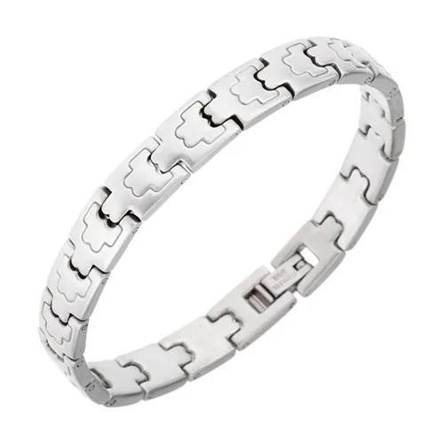 Matný náramok z chirurgickej ocele, ozdobné články