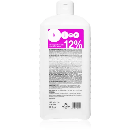 Kallos KJMN Professional Hydrogen Peroxide aktivačná emulzia 12 % 40 Vol. pre profesionálne použitie 1000 ml