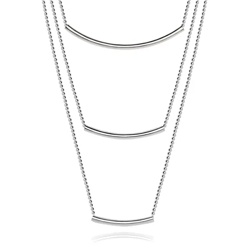 Strieborný 925 náhrdelník - trojitá armádna retiazka s hladkými oblúkmi