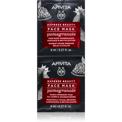 Apivita Express Beauty Revitalizing Face Mask Pomegranate revitalizačná a rozjasňujúca pleťová maska 2x8 ml