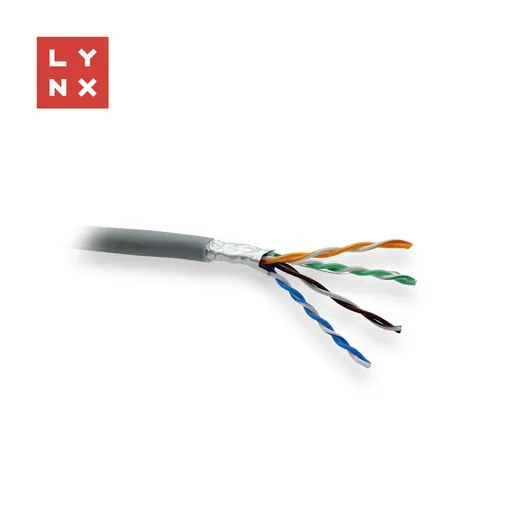 LYNX FTP kábel, Cat5e, LSZH, 0, 5mm, celomedený, vnútorný, šedý, box 305m