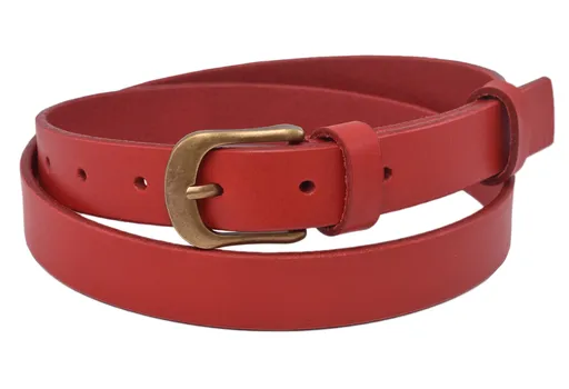 Kožený dámsky opasok 720-25-40 červený pracka Šarlota