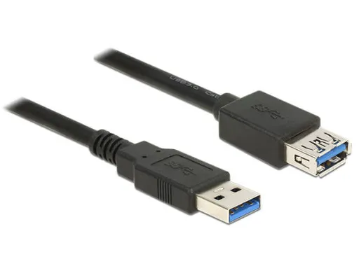 Delock Predlžovací kábel USB 3.0 Typ-A samec > USB 3.0 Typ-A samica 2,0 m čierny