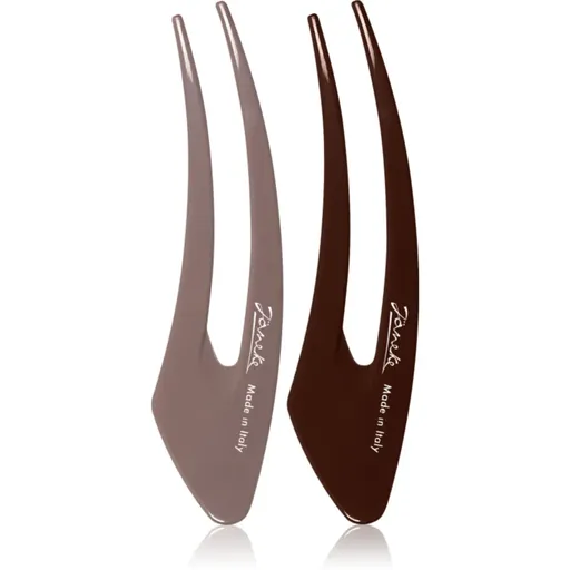 Janeke Hair Clip sponky do vlasov Brown 2x13 cm