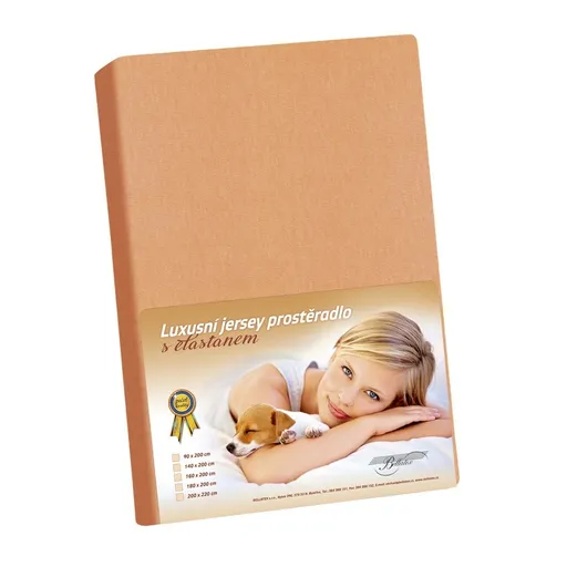 Bellatex Jersey prestieradlo s elastanom lososová, 180 x 200 cm