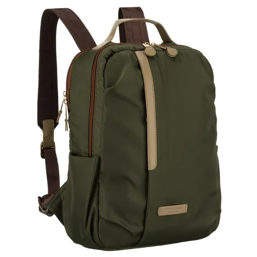 Dámsky zelený batoh z nylonu s uchytením na kufor – Peterson