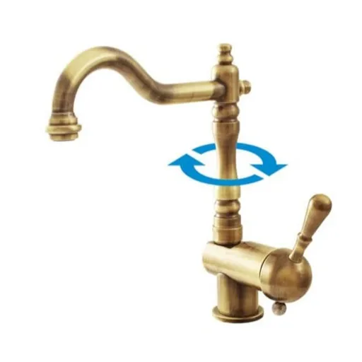 RAV SLEZÁK Labe drezová batéria s otočným ramienkom stará mosadz l008.5/8sm L008.58SM