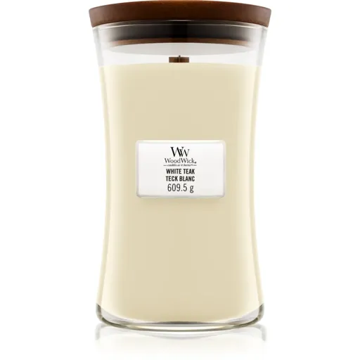 Woodwick White Teak vonná sviečka s dreveným knotom 609.5 g