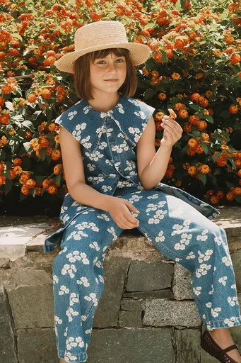 Detské rifle Tinycottons BLOSSOMS DENIM JEANS