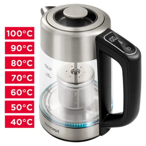 CONCEPT RK4190 Digitálna rýchlovarná kanvica s reguláciou teploty 1,7 l