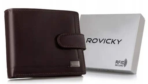 Kožená pánska peňaženka s RFID systémom uzatváraná na patentku - Rovicky