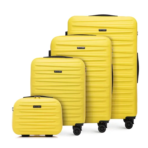 Súprava ABS kufrov s horizontálnym razením, žltá 56-3A-00K-50