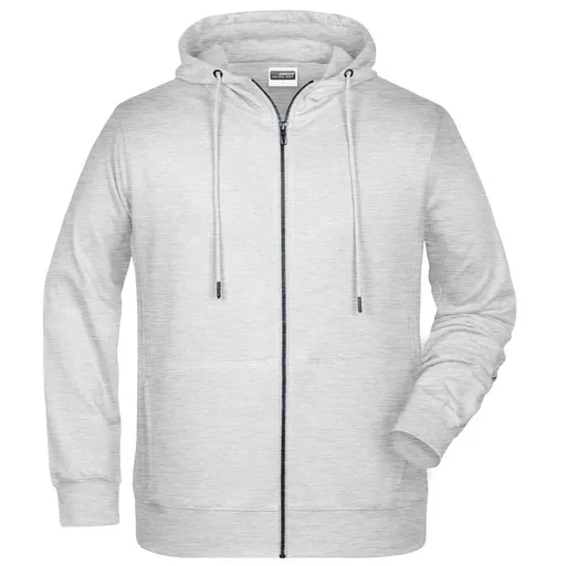 James & Nicholson (Daiber) Pánska mikina na zips z biobavlny 8026 - Popolavá | L
