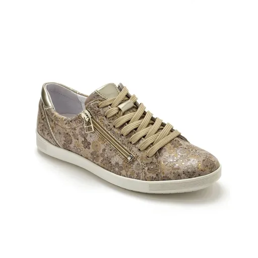 Kožené tenisky s potlačou, béžové