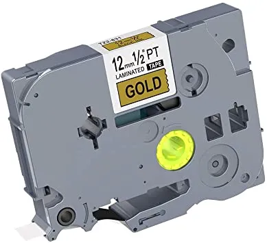 Brother TZe-FA234, 12mm x 3m, zlatá tlač / biely podklad, zažehlovacia, kompatibilná páska