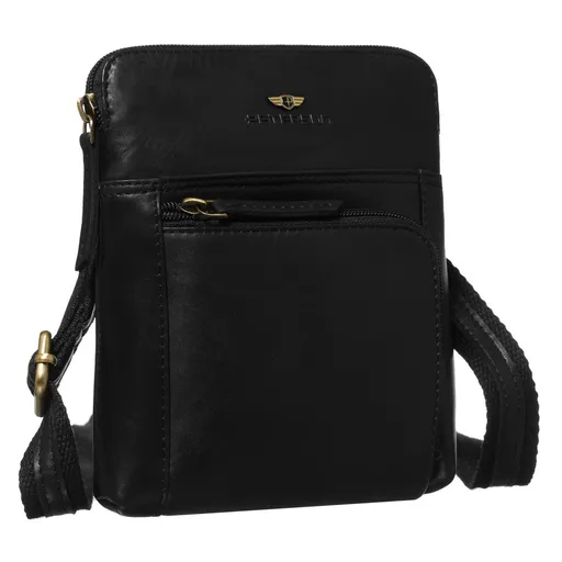 Pánska kožená taška cez plece čierna Peterson