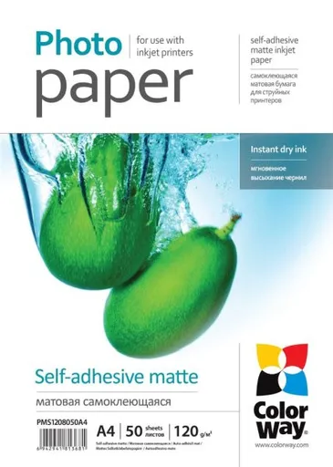 COLORWAY fotopapier/ matte self-adhesive 120g/m2, A4/ 50 kusov