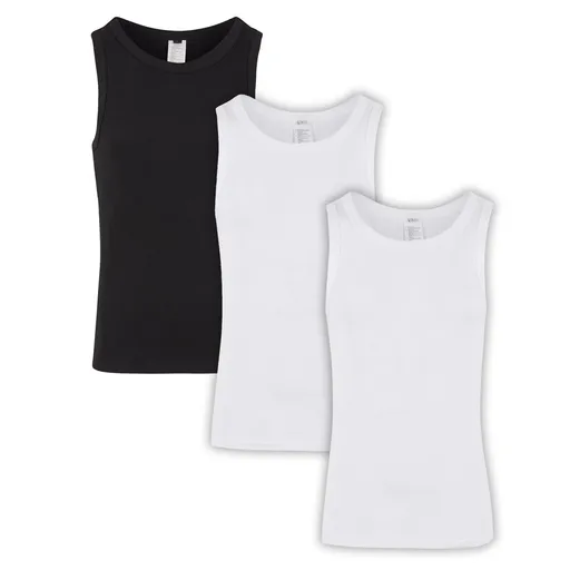 Build Your Brand Set 3 ks: Pánske bavlnené tielko - Biela / čierna | 2XL