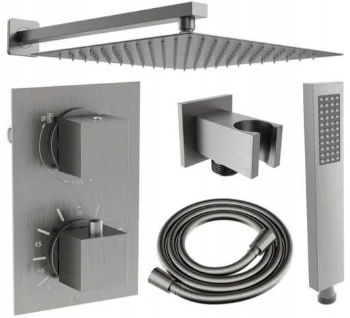 MEXEN/S MEXEN/S - Cube DR02 podomietkový sprchový SET + slim sprcha 30, grafit 77502DR0230-66