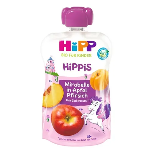 HIPP Hippies jablko broskyňa mirabelka BIO 100 g