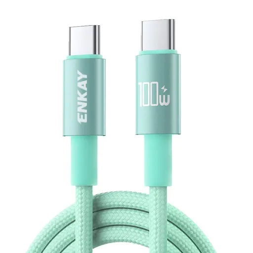 ENKAY PD100 Rýchlonabíjací USB-C kábel 100W 2m zelený