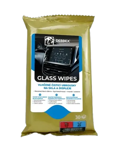 DEBBEX - Vlhčené čistiace obrúsky na sklá a displeje 30 ks