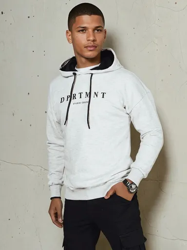 Pánska svetlošedá mikina s potlačou Dstreet BX5680