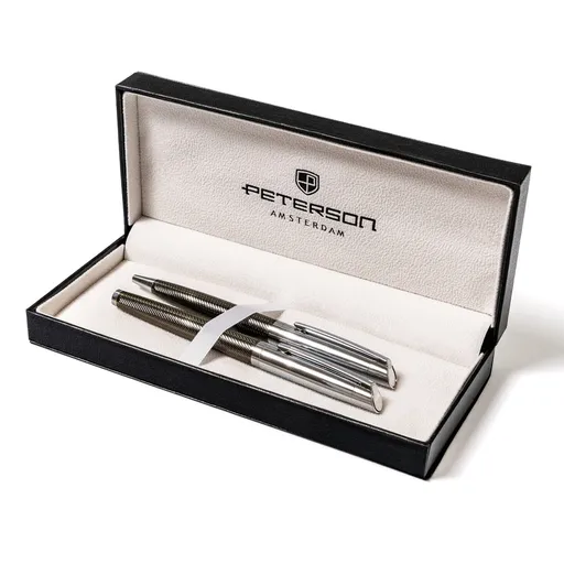 Sada dvoch elegantných pier s modrým a čiernym atramentom - Peterson