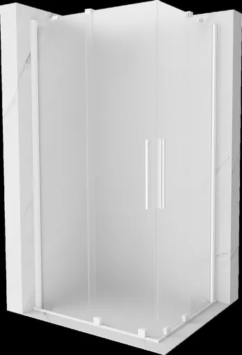 MEXEN/S - Velar Duo sprchovací kút, posuvné dvere 90 x 80, dekor, biela 871-090-080-32-20