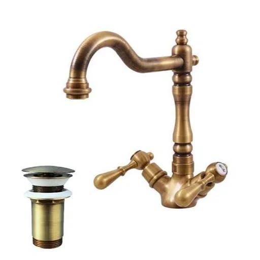 RAV SLEZÁK Morava umývadlová batéria s clic-clacom stará mosadz mk421.0/8sm MK421.08SM