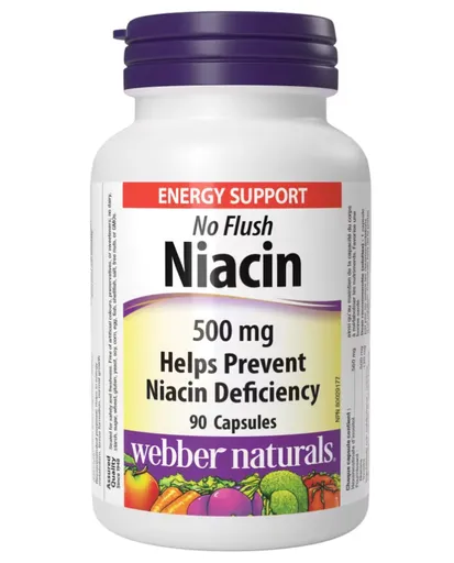 Webber Naturals Niacín 500 mg Vitamín B3 90 tabliet