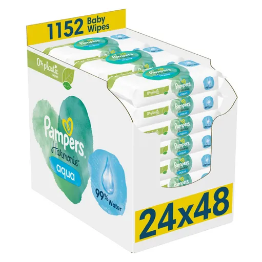 PAMPERS Harmónia Aqua Plastic free obrúsky 24 x 48 ks