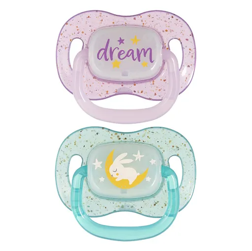 CANPOL BABIES Nightglow cumlík svietiaci silikónový 6-18m dievča 2kusy