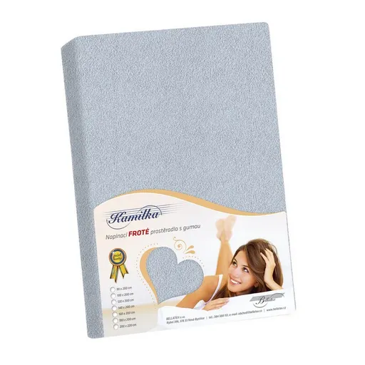 Bellatex Froté prestieradlo Kamilka svetlosivá, 200 x 220 cm