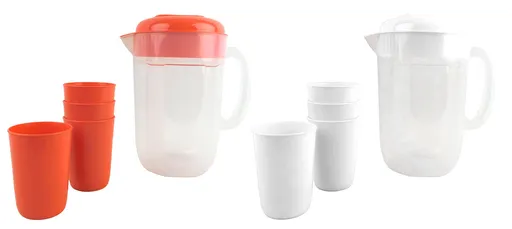 MAKRO - Džbán 3L a 4 poháre 300ml, umelá hmota, rôzne farby