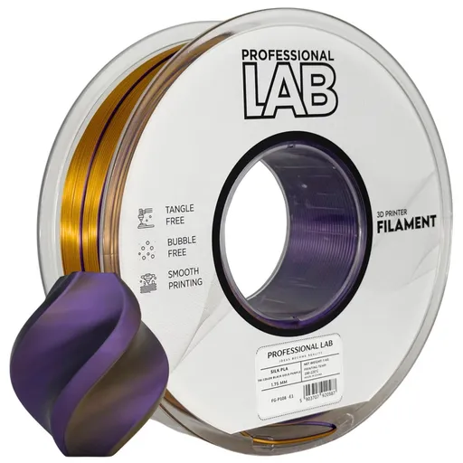 Silk PLA Tri Color black gold purple | Prof. Lab