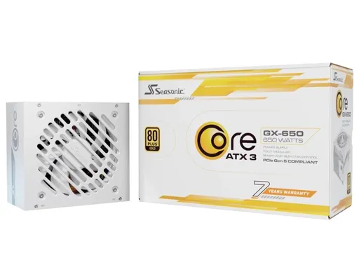 SEASONIC zdroj Core GX 650W White, 120mm, Plne modulárny, 80+ Gold, ATX 3.1