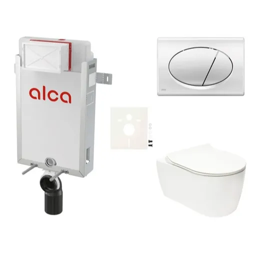 Cenovo zvýhodnený závesný WC set Alca na zamurovanie + WC Glacera Alfa SIKOAA2