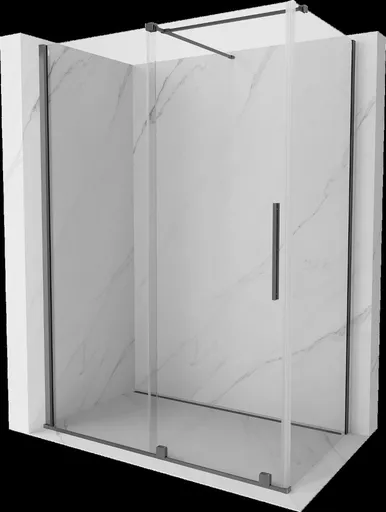MEXEN/S - Velár sprchovací kút, posuvné dvere 130 x 75, transparent, grafit metal 871-130-075-01-95