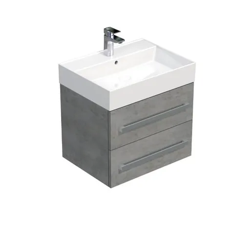 Kúpeľňová skrinka s umývadlom SAT Cube Way 60x53x46 cm matný betón CUBE46602BESAT