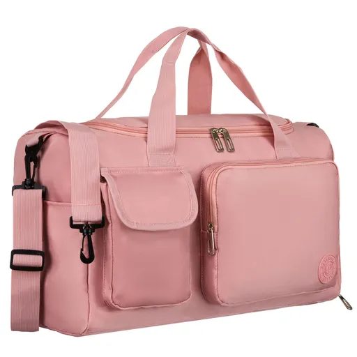 Ružová víkendová taška s priehradkou na obuv a uchytením na kufor - Peterson