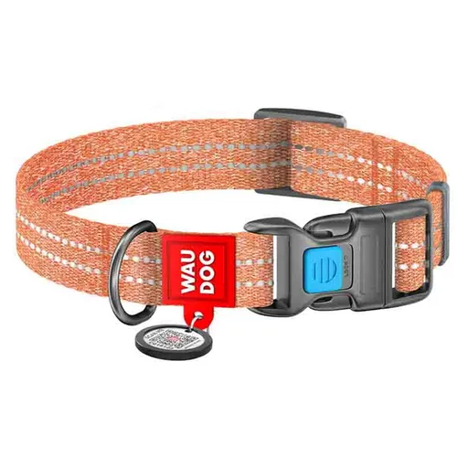 WAUDOG Re-cotton Bavlnený obojok pre psov oranžový 1 kus, Veľkosť: M
