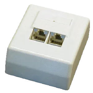 DATACOM STP dvojzásuvka Cat5e nad omietku 45 st.