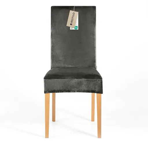 Restilo Napínací poťah na stoličku Sento tmavosivá, 48 x 48 x 58 + 10 cm